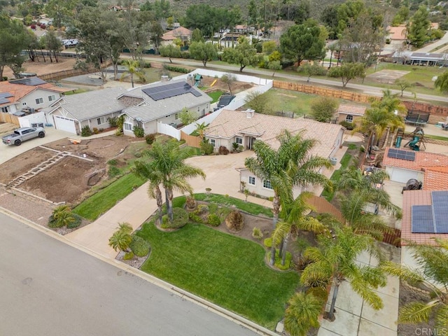 aerial view featuring a residential view