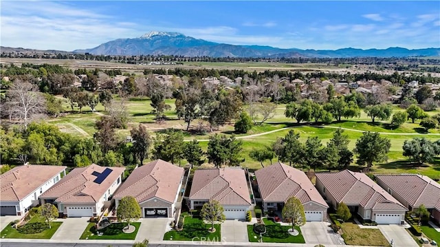 aerial view with a residential view and a mountain view