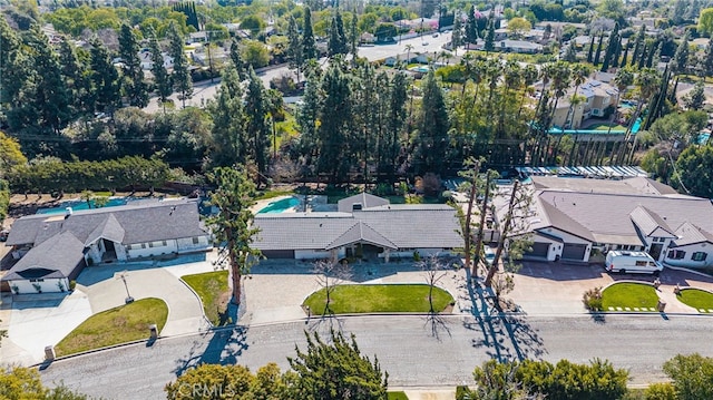 aerial view with a residential view