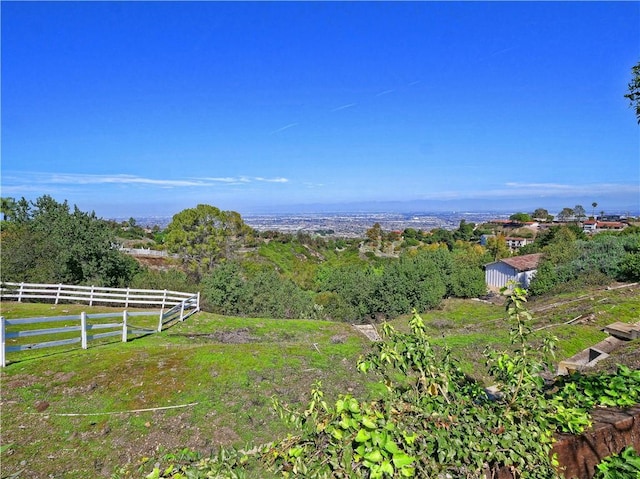 view of yard featuring fence