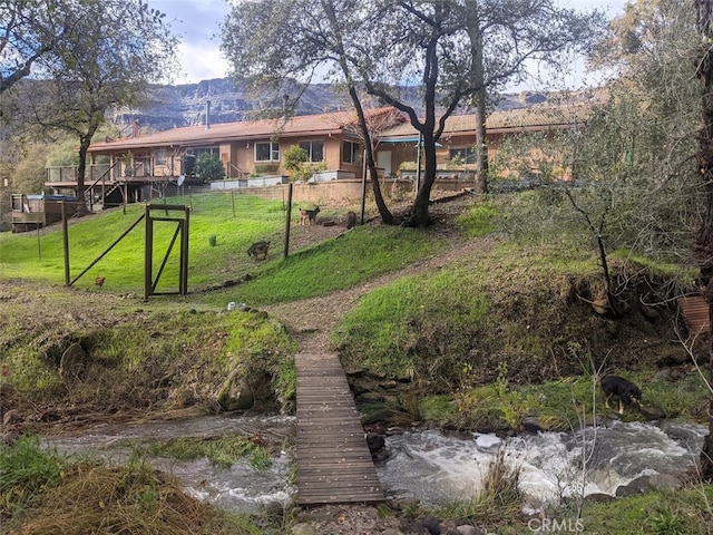 view of yard with fence