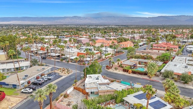 aerial view with a mountain view and a residential view