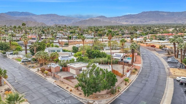 bird's eye view with a residential view and a mountain view