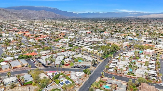 aerial view with a mountain view