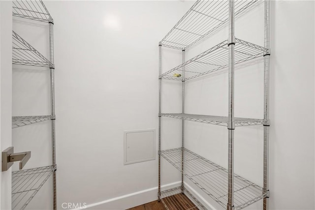 walk in closet featuring wood finished floors