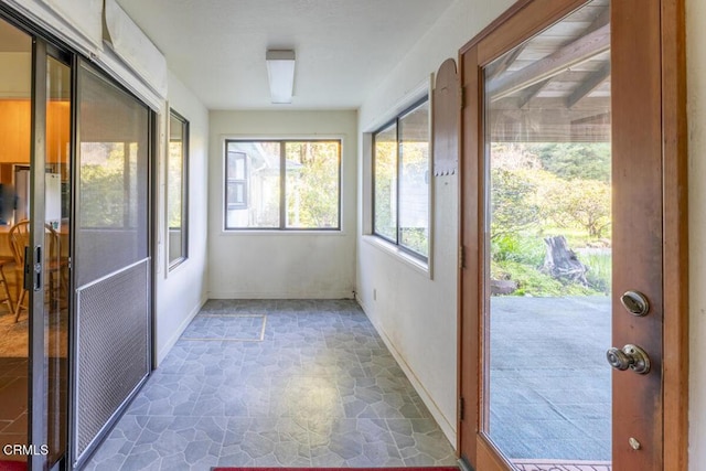 view of unfurnished sunroom