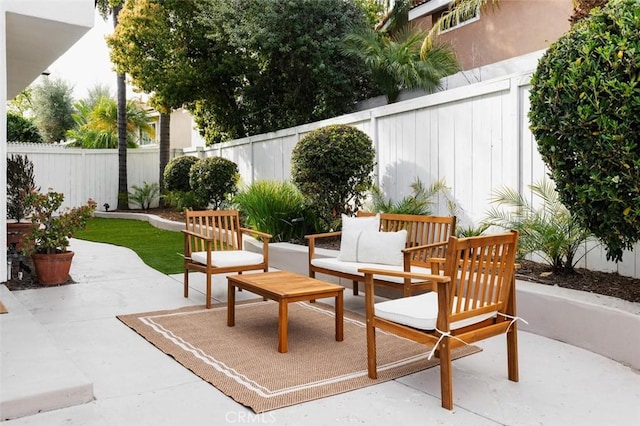 view of patio / terrace featuring a fenced backyard