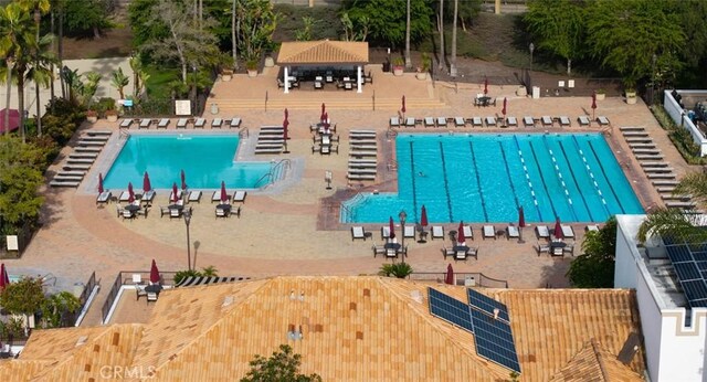 community pool with fence