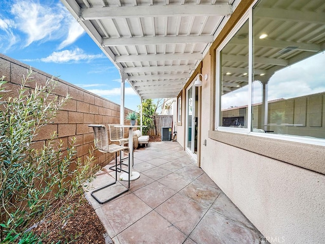 view of patio with a fenced backyard