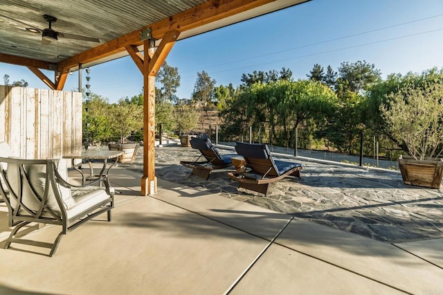 35715 Calle Nopal, Temecula, CA 92592 - view of patio with ceiling fan and view of scattered trees