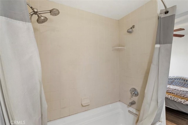 full bathroom with shower / bath combo