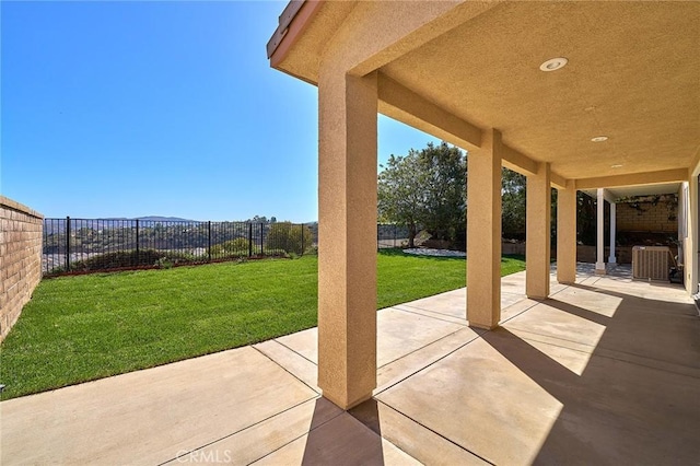 view of patio featuring a fenced backyard