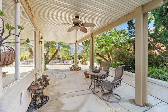 view of patio / terrace with ceiling fan