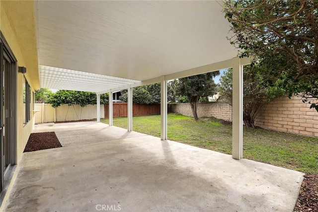 view of patio featuring a fenced backyard