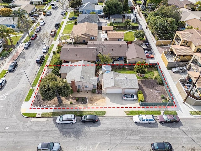 bird's eye view featuring a residential view