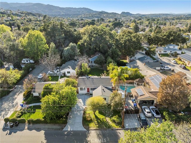 bird's eye view with a mountain view and a residential view