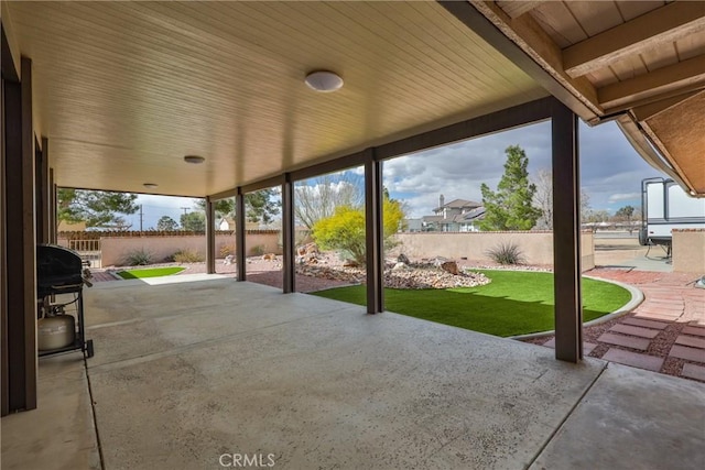 view of patio / terrace featuring a grill and a fenced backyard