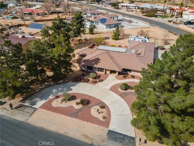 aerial view featuring a residential view