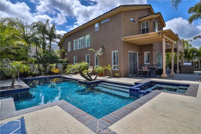 1412 San Clemente Cir, Corona, CA 92882 - view of swimming pool with a patio area and a pool with connected hot tub