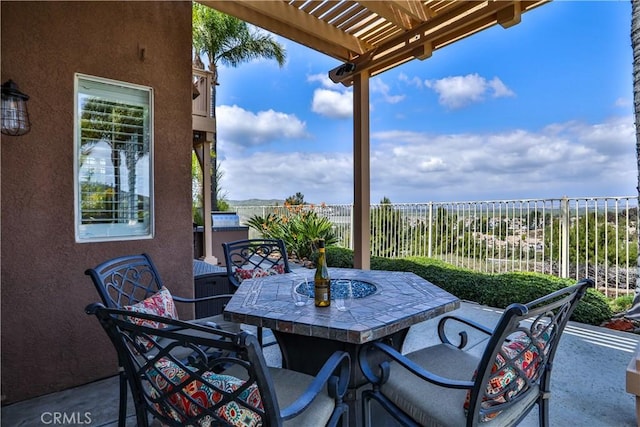 1412 San Clemente Cir, Corona, CA 92882 - view of patio featuring a pergola, fence, and outdoor dining space