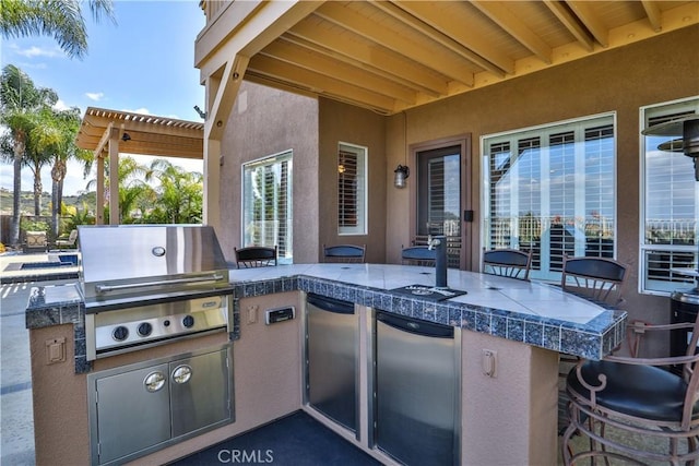 1412 San Clemente Cir, Corona, CA 92882 - view of patio featuring an outdoor bar, a grill, and area for grilling
