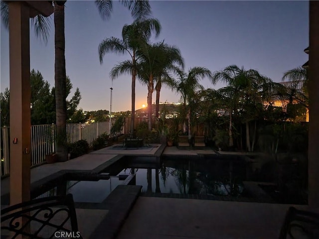 1412 San Clemente Cir, Corona, CA 92882 - view of pool with a patio, a fenced in pool, and a fenced backyard