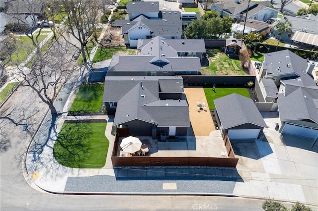 drone / aerial view with a residential view