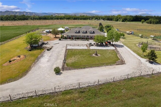 aerial view with a rural view and a mountain view