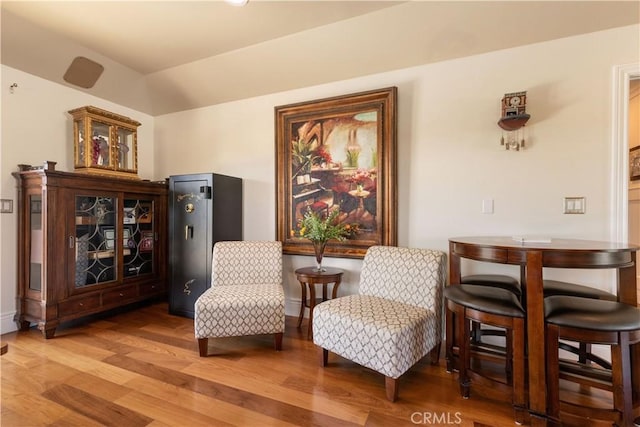 sitting room with light wood-style floors