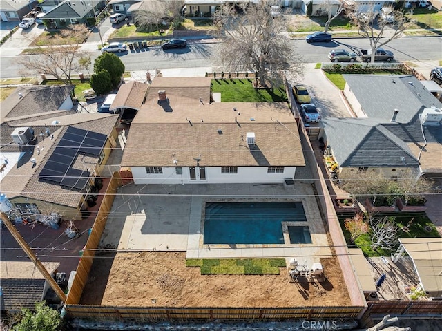 drone / aerial view with a residential view