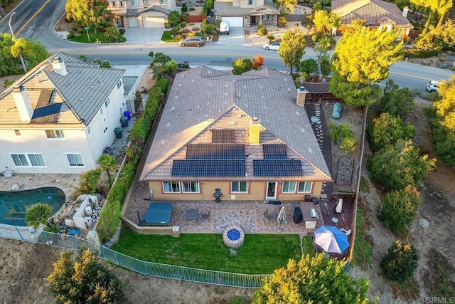 drone / aerial view with a residential view