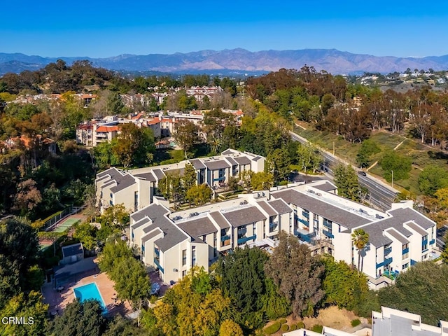 aerial view featuring a mountain view