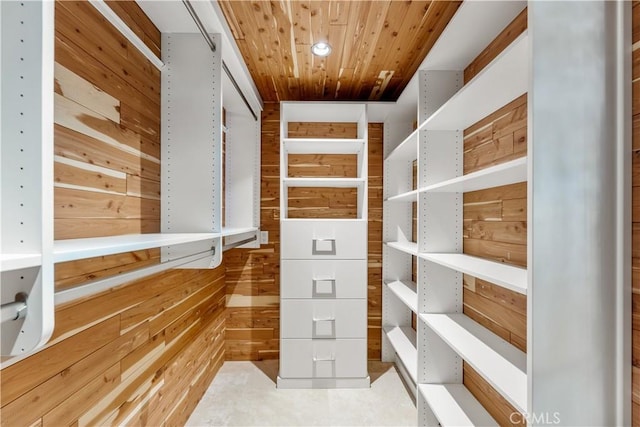 view of walk in closet