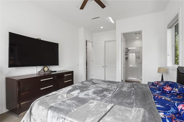 20535 W Bluebird Ct, Porter Ranch, CA 91326 - bedroom with ensuite bath and ceiling fan