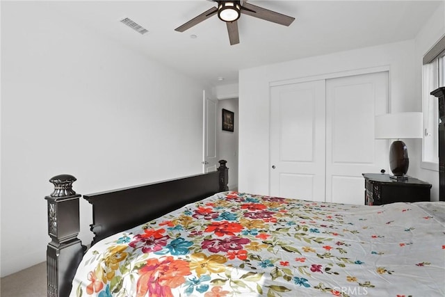 20535 W Bluebird Ct, Porter Ranch, CA 91326 - bedroom featuring a closet and a ceiling fan
