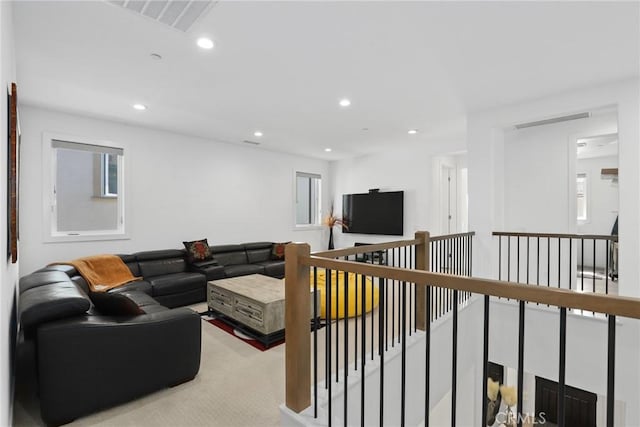 20535 W Bluebird Ct, Porter Ranch, CA 91326 - living area with recessed lighting and light colored carpet