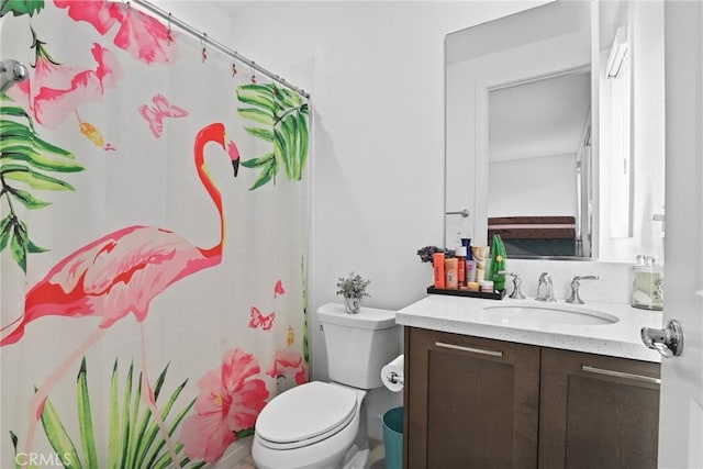 20535 W Bluebird Ct, Porter Ranch, CA 91326 - full bathroom with vanity, toilet, and curtained shower