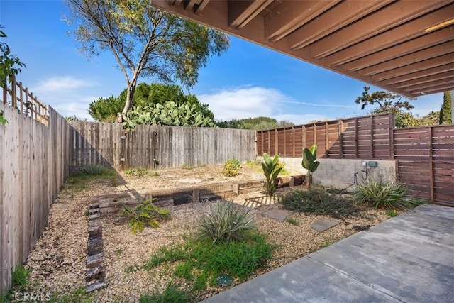 view of yard featuring a fenced backyard