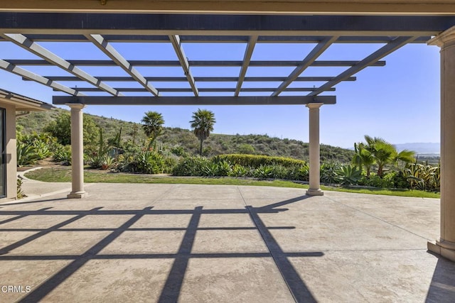 view of patio featuring a pergola