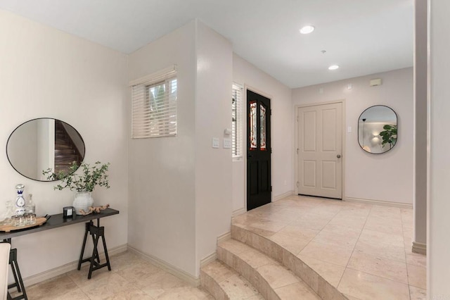 137 Jupiter St, Encinitas, CA 92024 - foyer featuring recessed lighting and light tile patterned floors