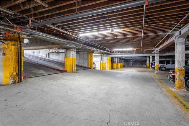 view of parking garage