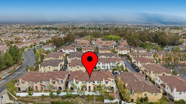 bird's eye view with a mountain view and a residential view