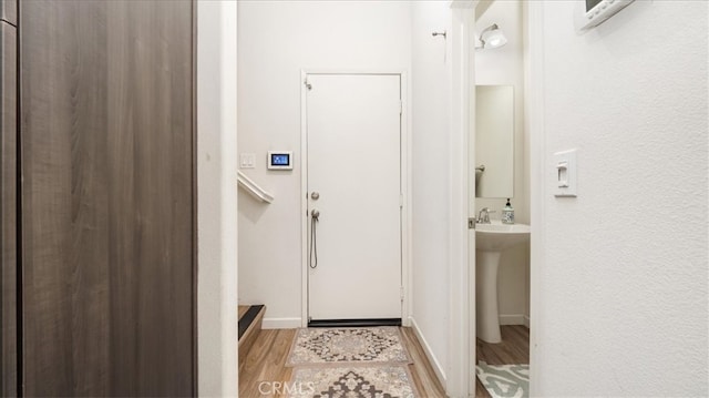 interior space featuring wood finished floors