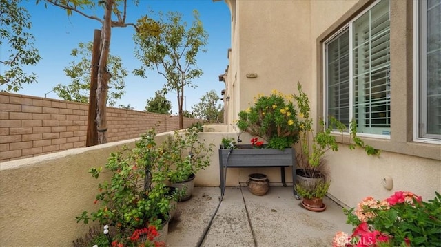 view of patio with a fenced backyard