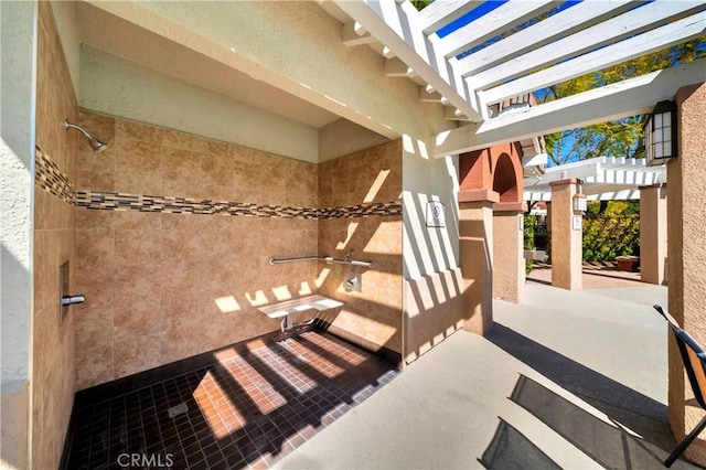 view of patio / terrace featuring a pergola