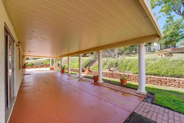 view of patio with fence