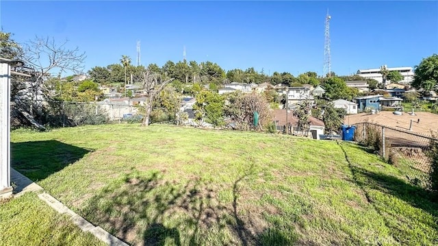 view of yard with fence