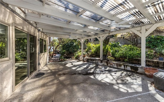 view of patio / terrace featuring a pergola