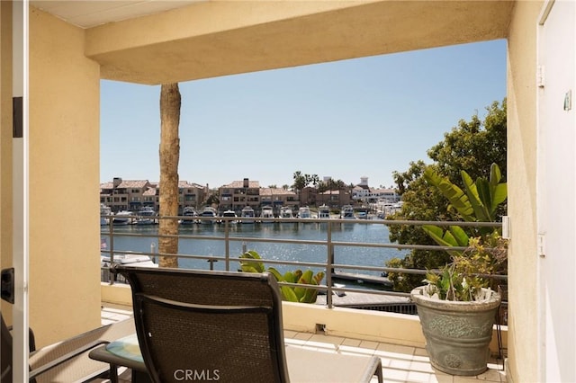 balcony with a water view