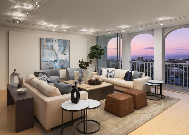 living area featuring wood finished floors